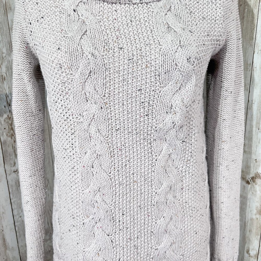 Women's Old Navy Long Sleeve Sweater | Cream | Cowl Neck | Small | Cable Knit - Picture 7 of 16